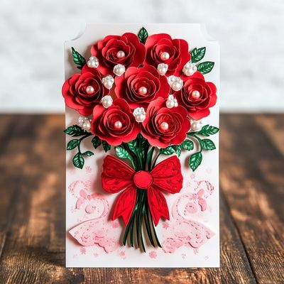 Un buen precio. Carteles de felicitación de flores secas Rectangulares únicos al por mayor Exquisito papel Kraft Envase incluido para requisitos B2B en línea