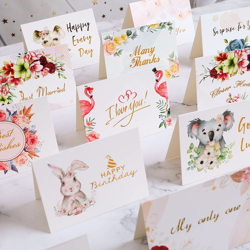 Tarjetas de felicitación creativas de estilo moderno multicolor 15 tarjetas por paquete
