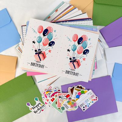 Un buen precio. Tarjeta de felicitación creativa de colores 5x7 con sobre 15 paquetes en línea